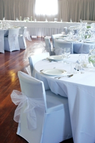 table cloths and chair covers at reception hall