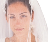wedding veil on young bride