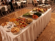 food on a buffet table